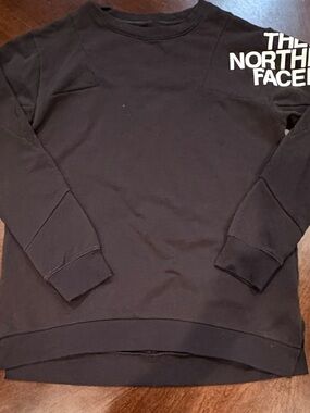 The North Face Black Crewneck Sweatshirt with White Shoulder Logo